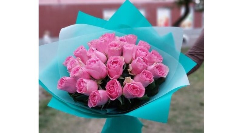 Мятно-розовая нежность из роз