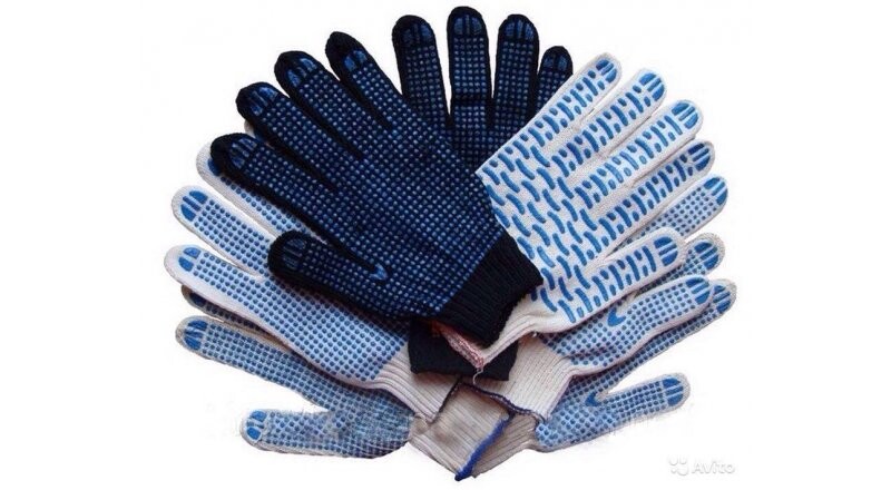 Перчатки полушерстяные двойные с ПВХ