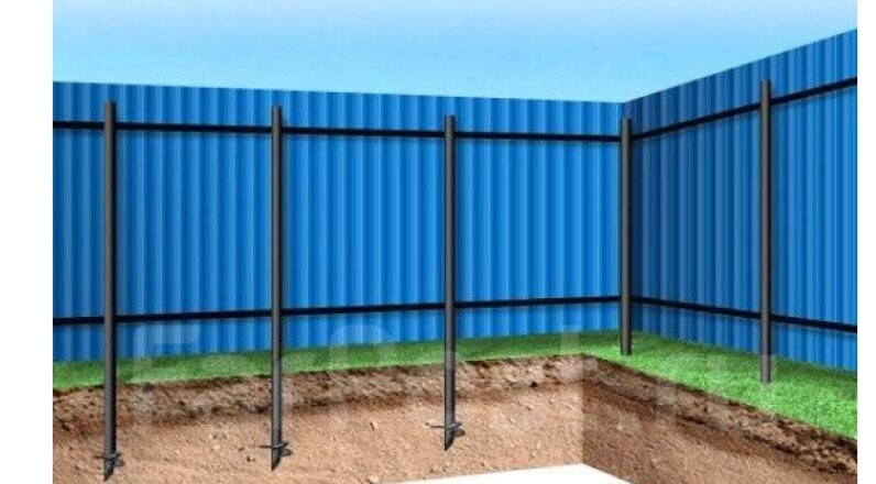 Сваи под забор 3-метровые