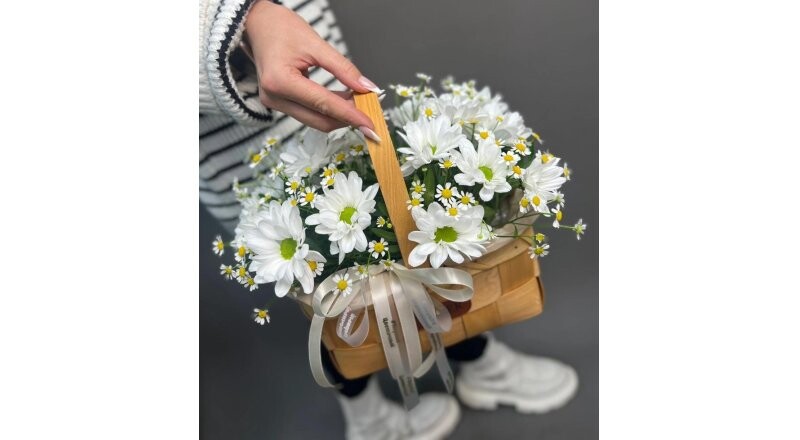 Корзина «Лукошко ромашек»