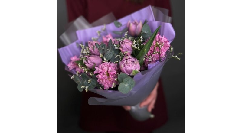 Букет «Аромат Весны» тюльпаны и гиацинты