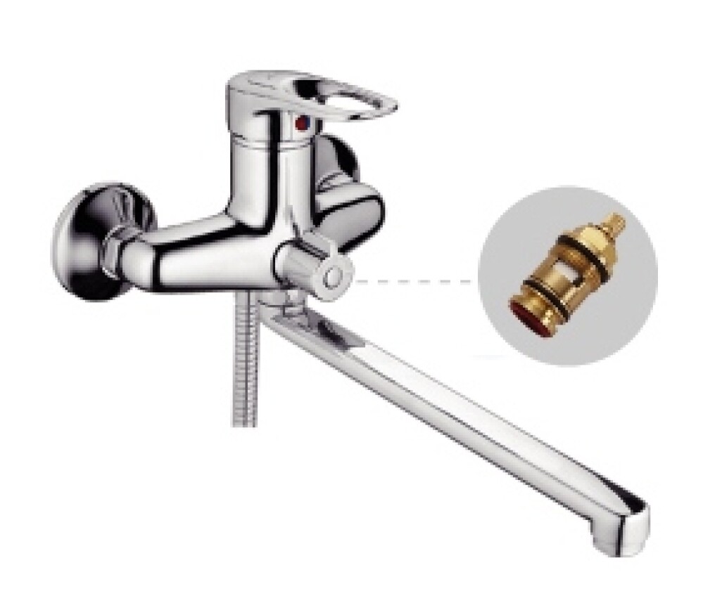 Смеситель для ванны рычажный с плоским изливом «Potato»