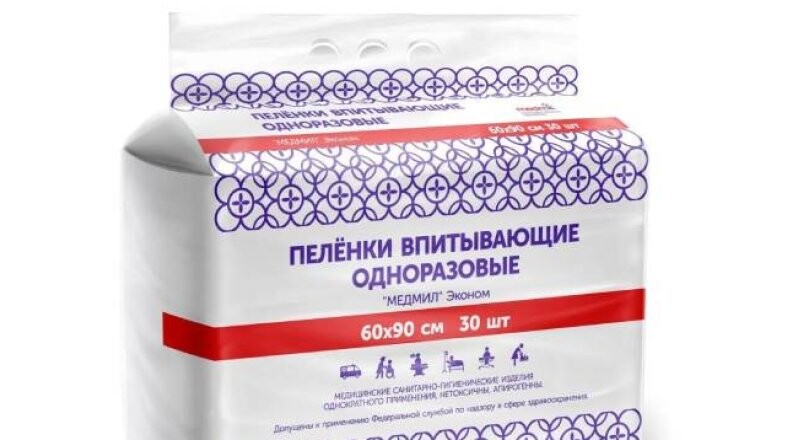 Пелёнки впитывающие	одноразовые «Медлил» эконом