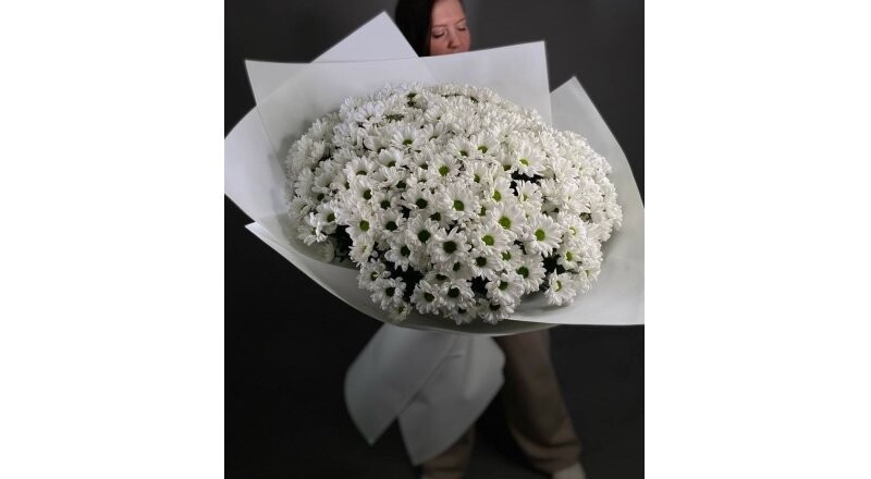 Букет гигант из хризантем «Ромашковое поле WOW»