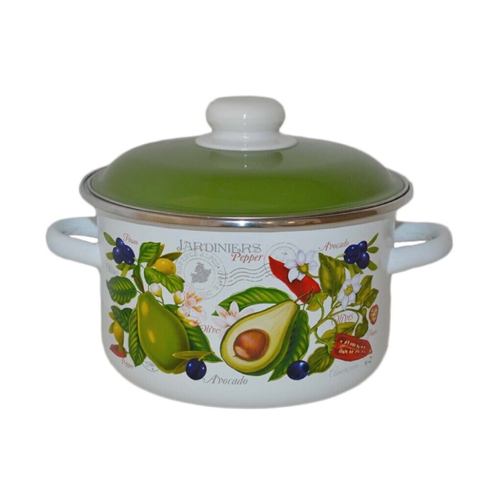 Кастрюля эмалированная Авокадо