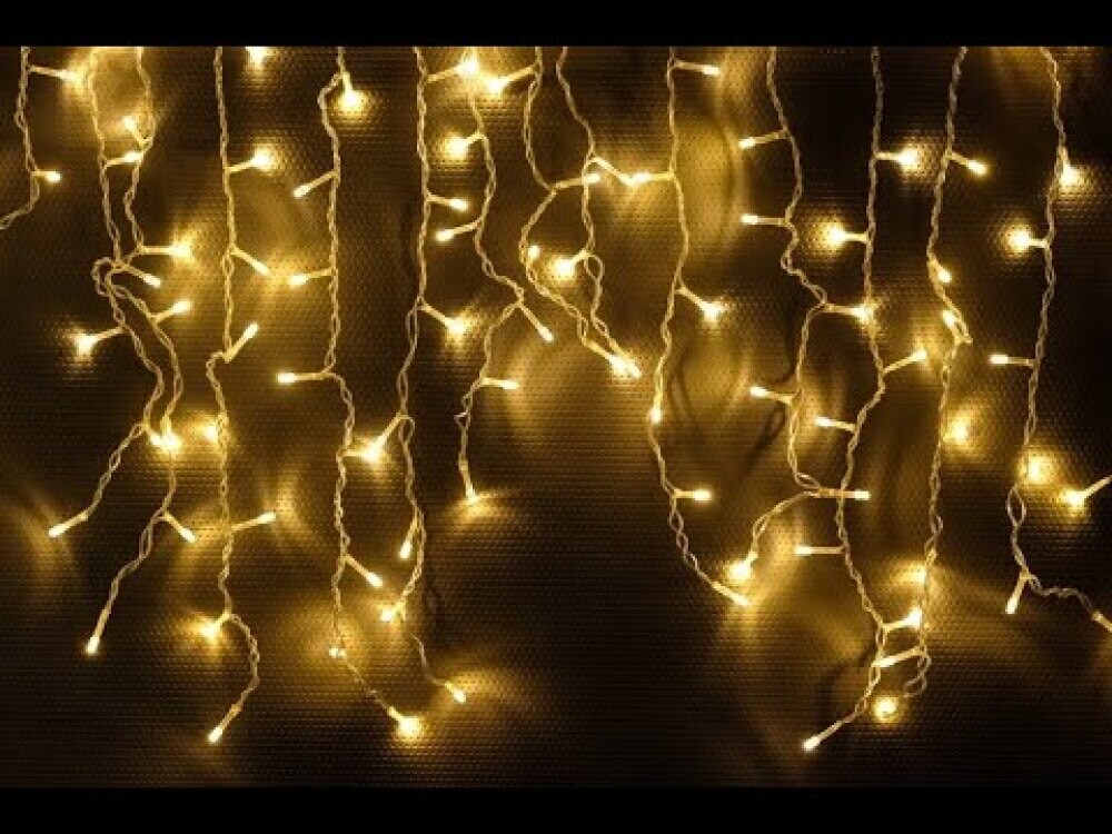 Гирлянда  Бахрома  120 LED, 3м, проз. пр-д, УМС-вилка, с/прогр. золото