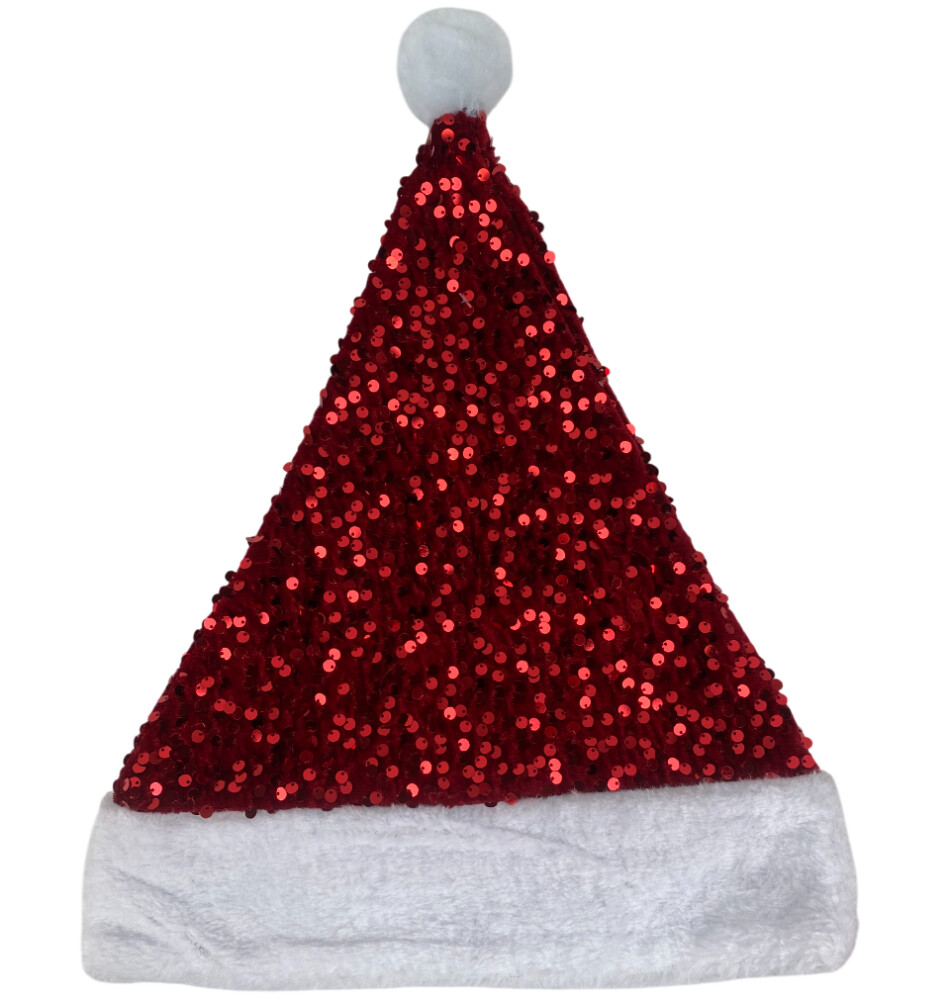 Колпак новогодний Деда Мороза Пайетки