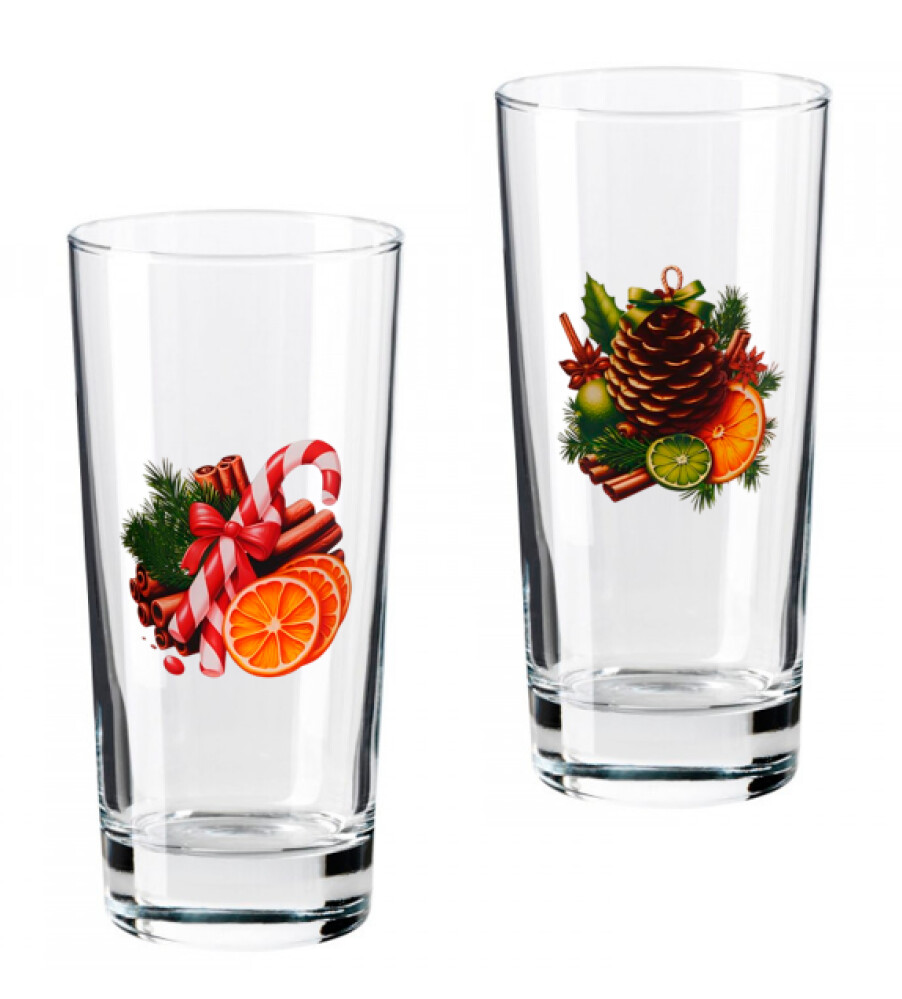 Стакан 230мл (н-р 6шт) стекло  Зимняя фантазия  ассорт.