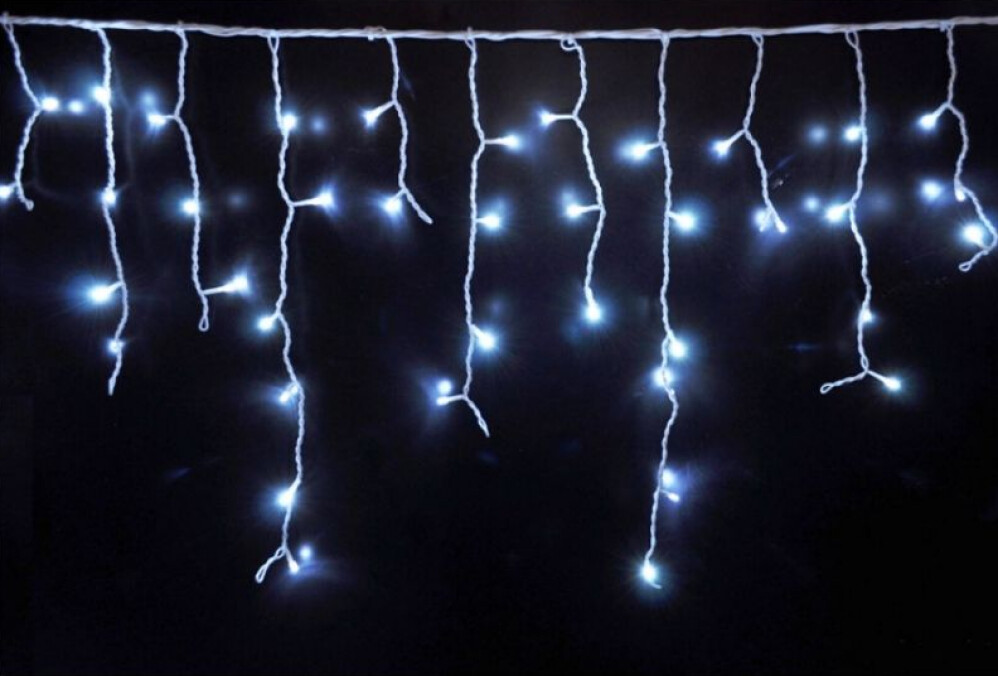 Гирлянда  Бахрома  252 LED, 5м, прозр. пр-д, УМС-вилка, с/прогр. холод. белый