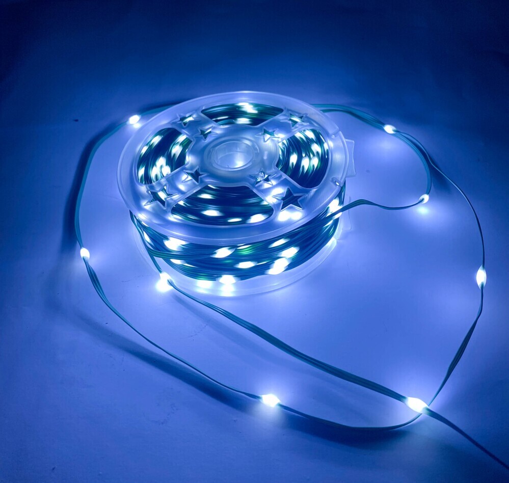 Гирлянда улич.  Нить  400 LED, 50м, зел. пр-д, УМС-вилка, б/прогр. IP44, холодный белый