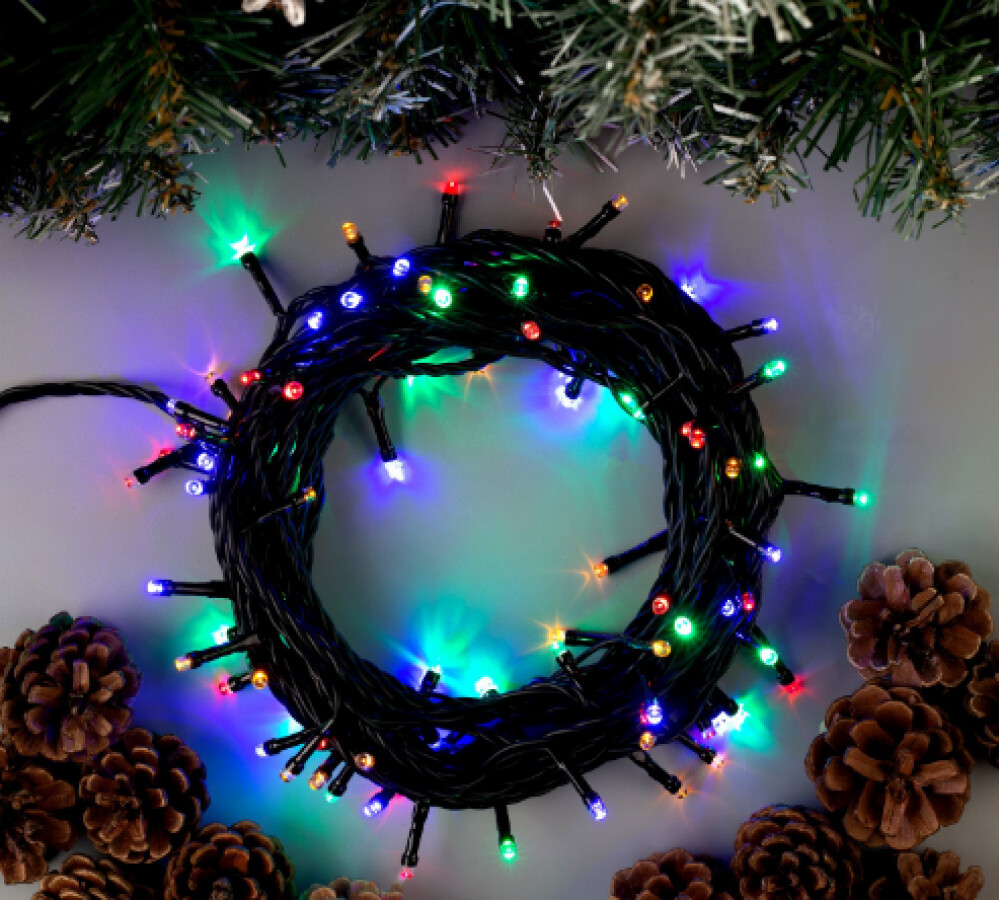 Гирлянда улич.  Нить  800 LED, 100м, зел. пр-д, б/прогр. IP44, мультиколор