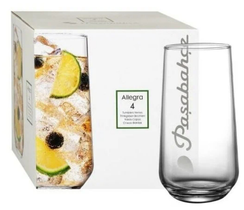 Стакан 470мл (н-р 4шт) стекло  ALLEGRA
