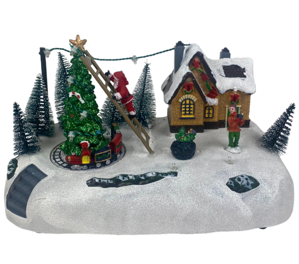 Сувенир НГ пласт.  Дворик  26,5х16х15,5см