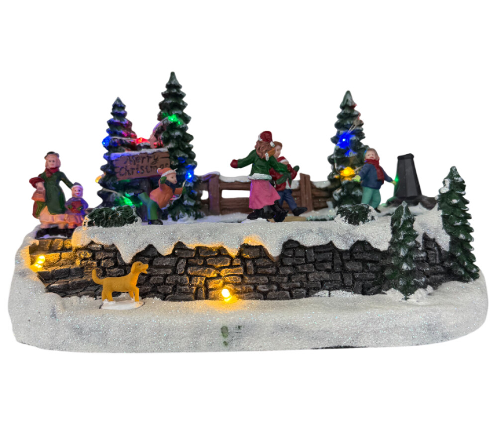 Сувенир НГ пласт.  Каток 25х17,5х15,5см