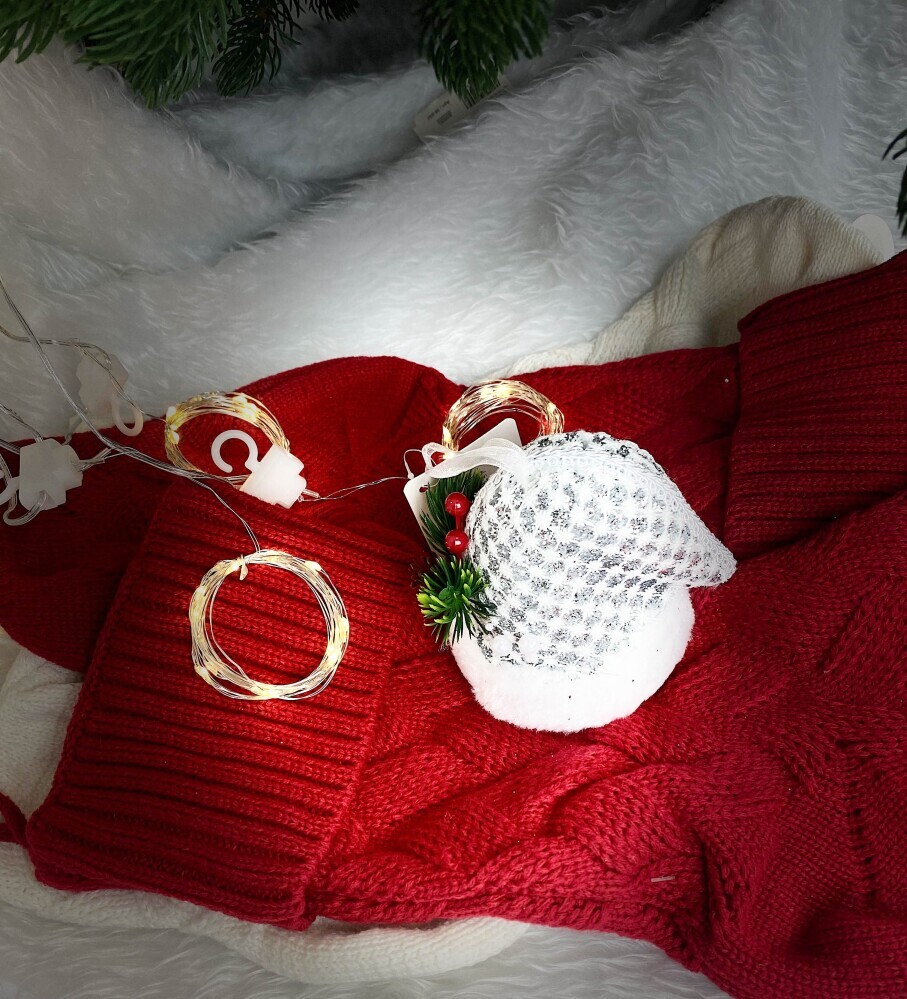 Украшение елочное 12см (уп. 1шт)  Колпак  серебро