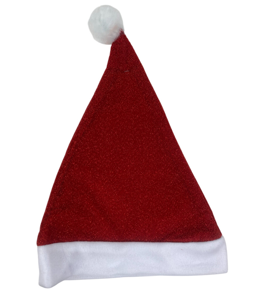 Колпак НГ с помпоном  Блеск  30*40см, красный