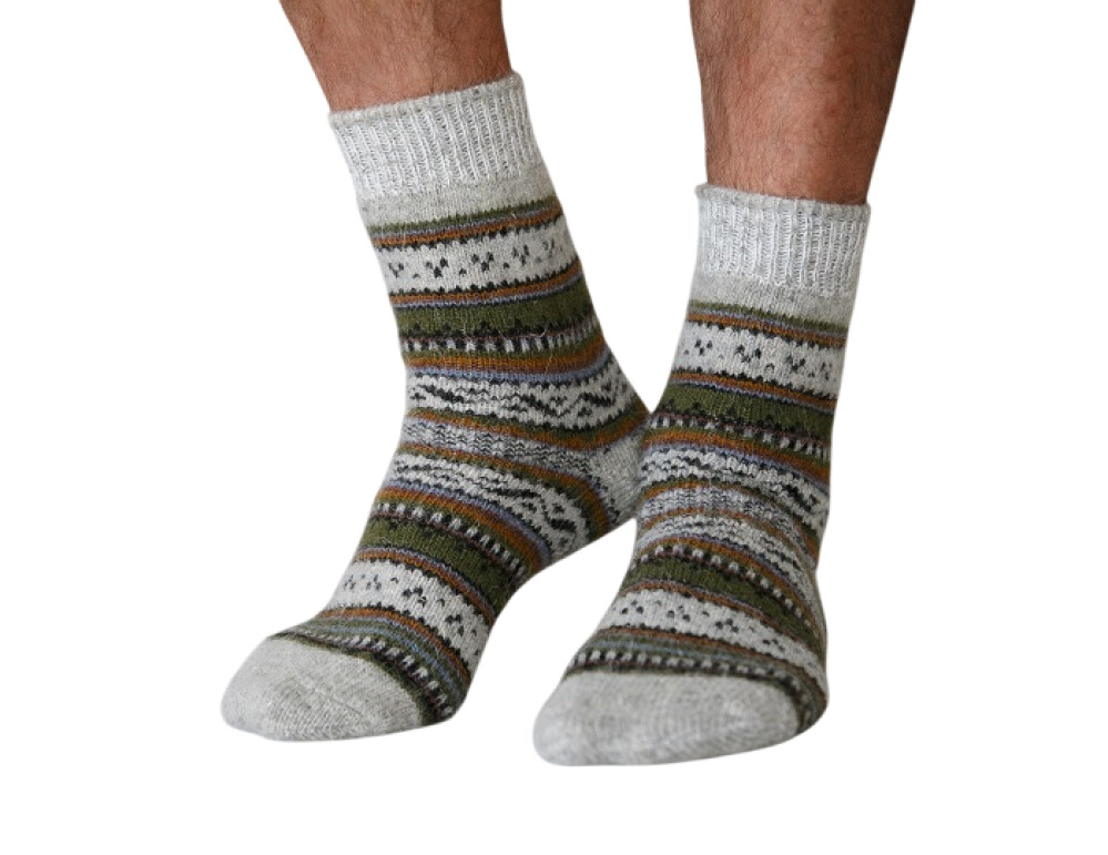 Носки муж. шерсть р.41-43 Полосатые серый