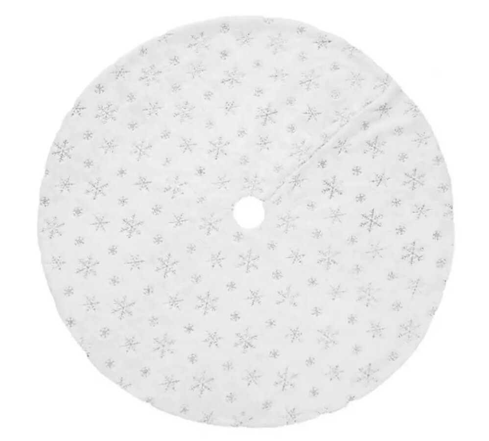 Покрывало для елки 90см декоратив. белое  Снежинки