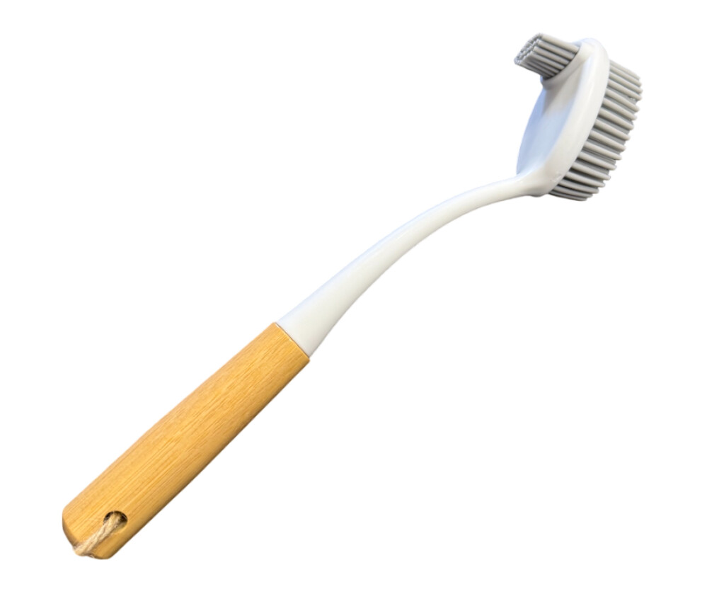 Щетка кухон. силикон. 26,5х5см двухстор., дерев. ручка