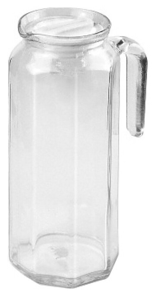 Кувшин 1050мл стекло, пласт. крышка белая