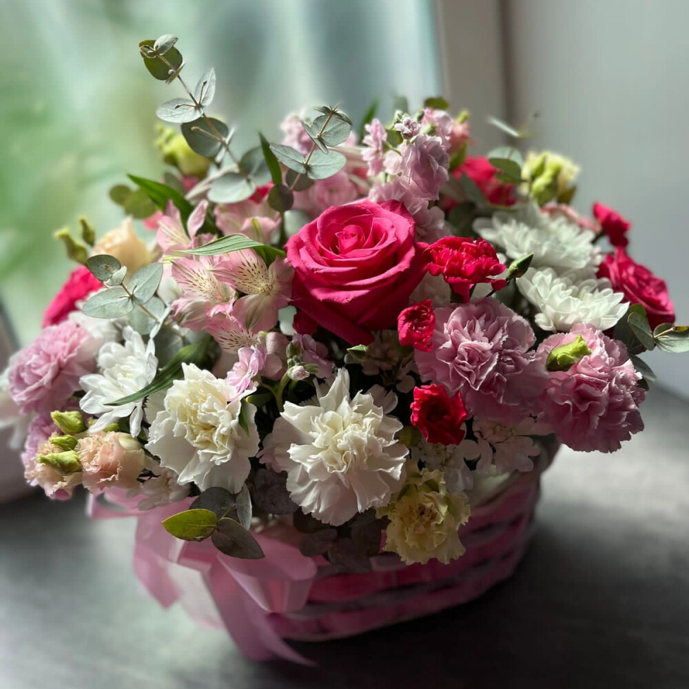 Корзина Розовое Лето