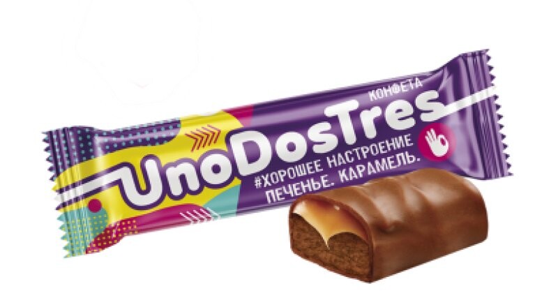 Конфеты «UnoDos Tres» с печеньем и карамелью