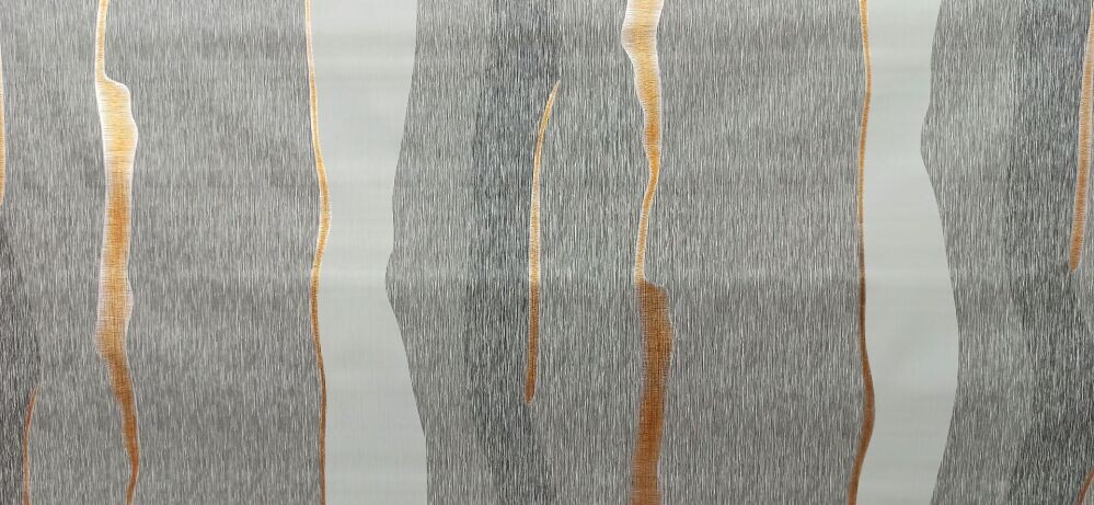 Клеенка ПВХ 1,37х20м  Золотая лента  сер. фон метраж