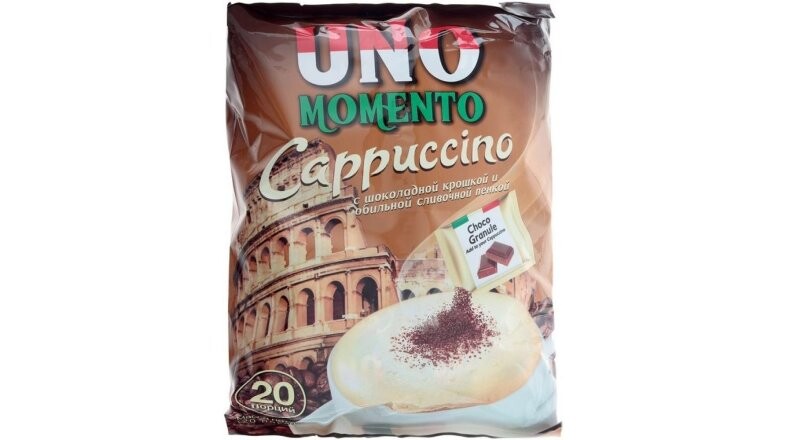 Напиток кофейный капучино с шоколадной крошкой «Uno Momento»